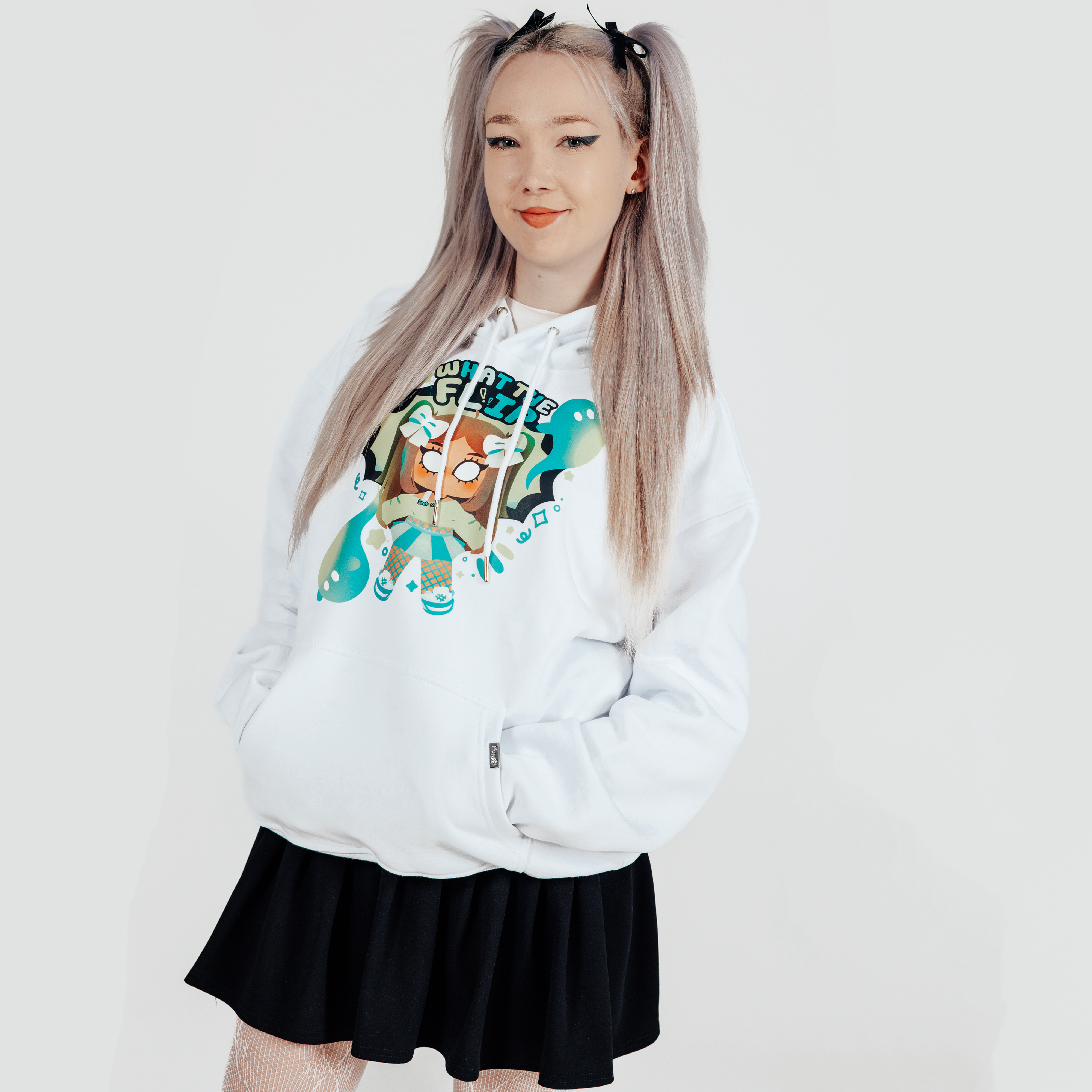 "WHAT THE FLIP" Oversized Graphic Hoodie