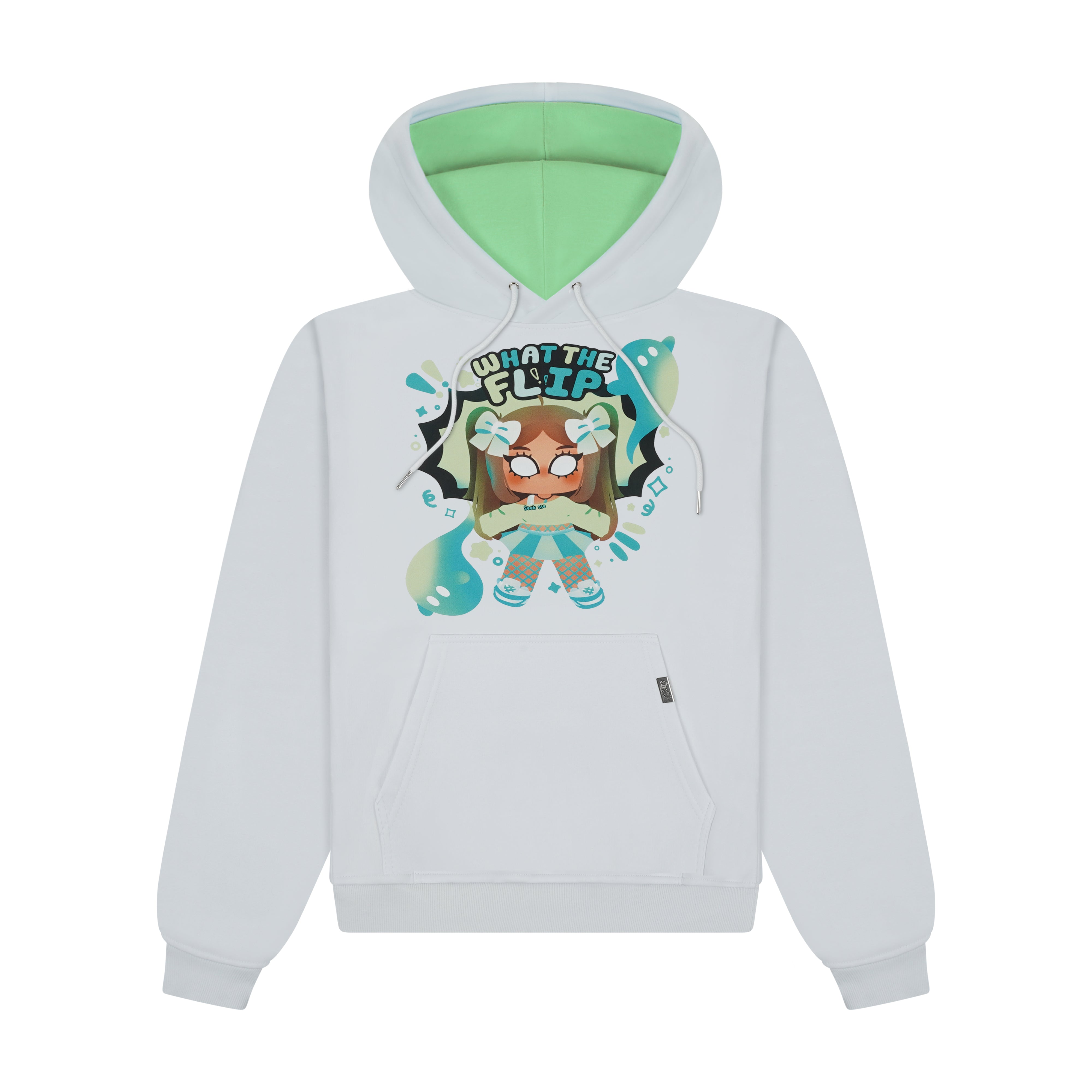 "WHAT THE FLIP" Oversized Graphic Hoodie