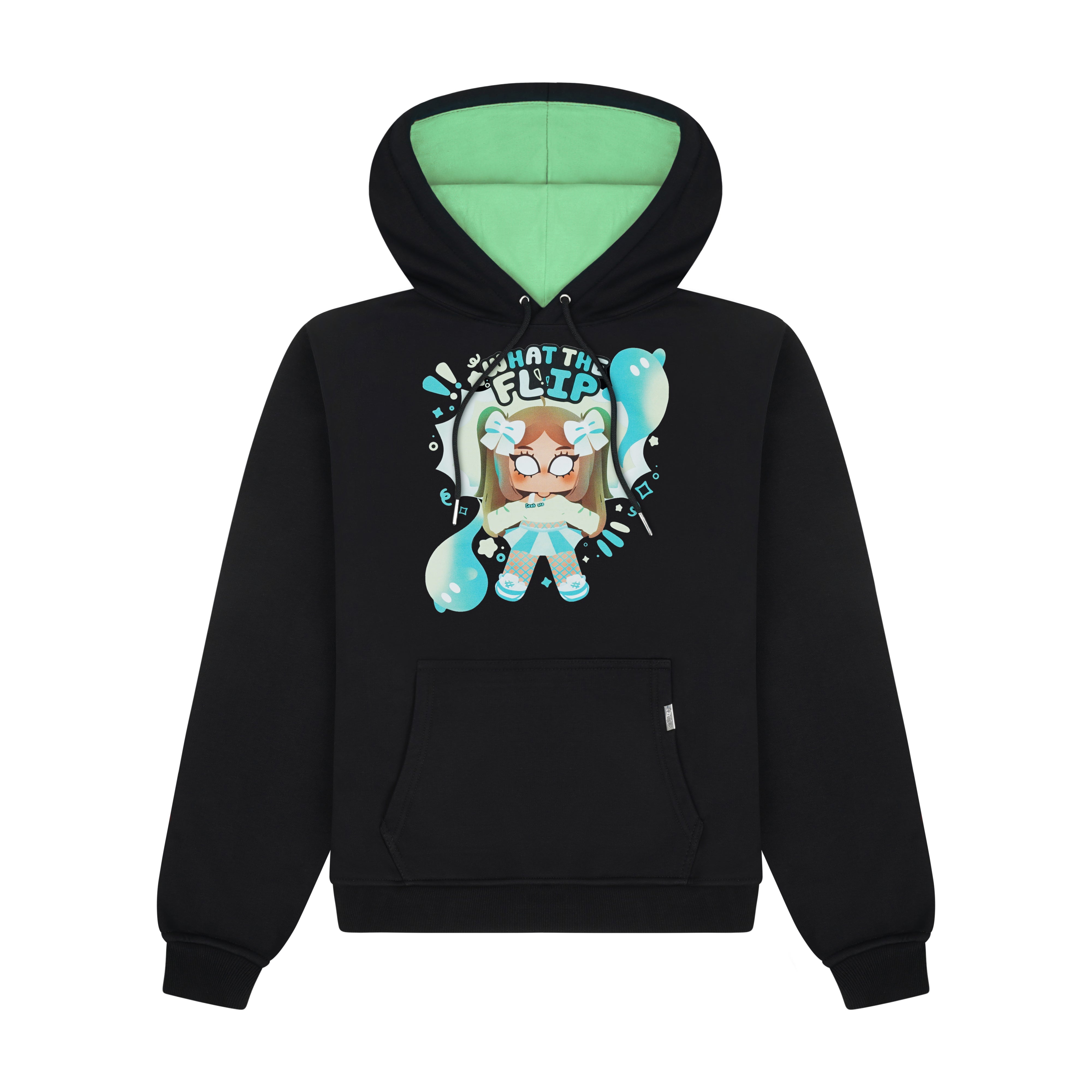 "WHAT THE FLIP" Oversized Graphic Hoodie